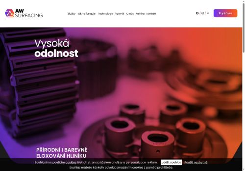 Webové stránky AW SURFACING s.r.o., Brno
