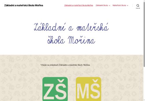 Webové stránky Základní škola a mateřská škola Mořina, okres Beroun, Mořina