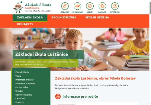 Webové stránky Základní škola Luštěnice, okres Mladá Boleslav, Luštěnice