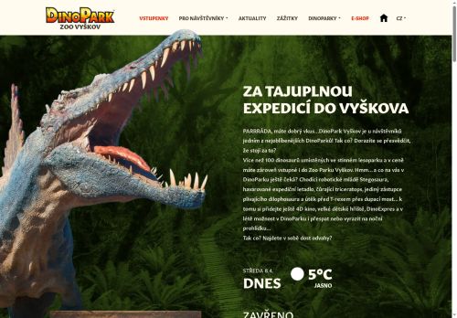 Webové stránky DinoPark, s.r.o., Vyškov