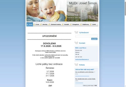 Zobrazit webové stránky Praktický lékař pro děti a dorost - MUDr. Josef Šimon