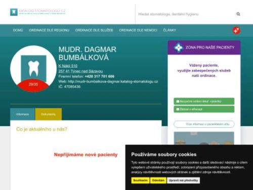 Zubní ordinace - MUDr. Dagmar Bumbálková
