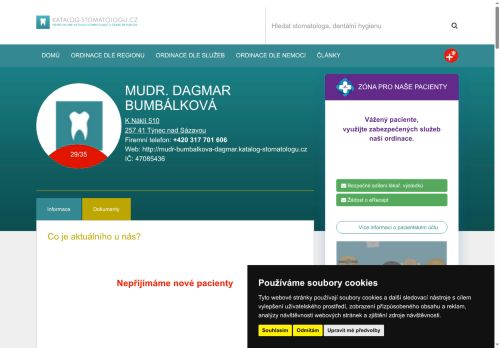 Zobrazit webové stránky Zubní ordinace - MUDr. Dagmar Bumbálková