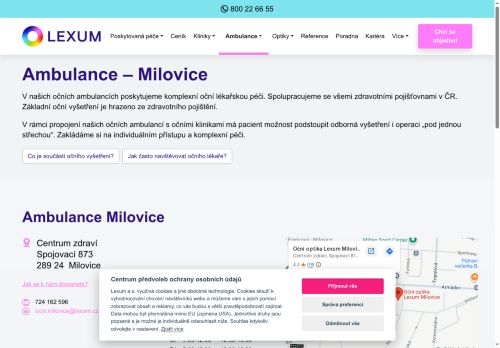 Zobrazit webové stránky Oční ambulance Lexum