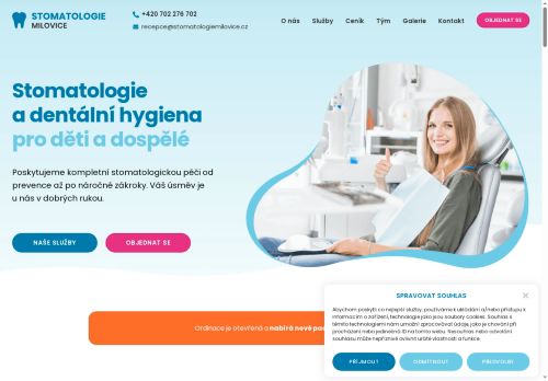 Zobrazit webové stránky Stomatologie - MUDr. Tomáš Hlaďo, Dr. Oleksandr Zaslavskyi, Dr. Oksana Savchuk