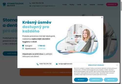 Zobrazit webové stránky Stomatologie - MUDr. Tomáš Hlaďo, Dr. Oleksandr Zaslavskyi, Dr. Oksana Savchuk