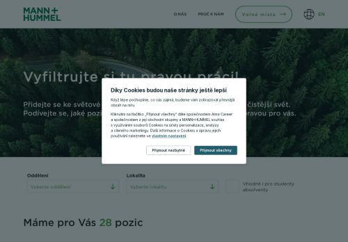 Webové stránky MANN + HUMMEL (CZ) v.o.s., Nová Ves