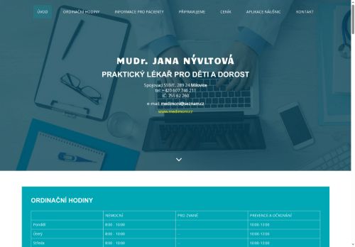 Zobrazit webové stránky Praktický lékař pro děti a dorost - MUDr. Jana Obročníková (Nývltová)