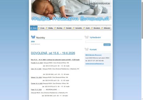 Zobrazit webové stránky Praktický lékař pro děti a dorost - MUDr. Markéta Šimonová