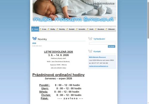Zobrazit webové stránky Praktický lékař pro děti a dorost - MUDr. Markéta Šimonová