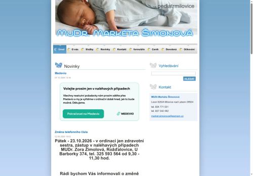 Zobrazit webové stránky Praktický lékař pro děti a dorost - MUDr. Markéta Šimonová
