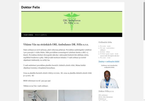 Zobrazit webové stránky ORL Doktor Félix, s.r.o. - MUDr. Félix Ndzahabato