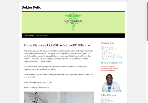 Zobrazit webové stránky ORL Doktor Félix, s.r.o. - MUDr. Félix Ndzahabato