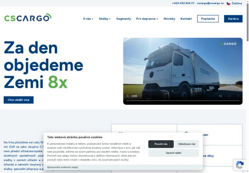 Webové stránky C.S.CARGO a.s., Postřižín