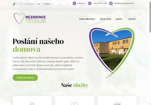 Webové stránky Rezidence Vitalis, z.ú., Pňov-Předhradí