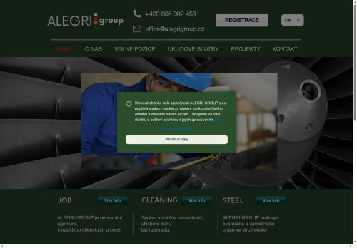 Webové stránky ALEGRI GROUP s.r.o., Miroslav