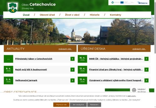 Webové stránky Obec Cetechovice, Cetechovice