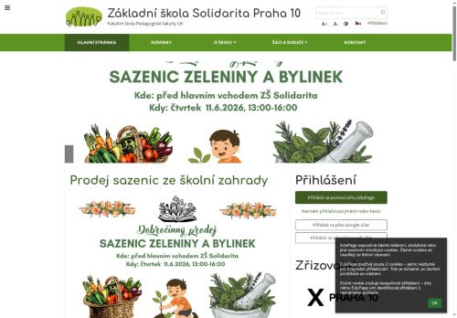 Základní škola Solidarita, Praha 10, Brigádníků 510/14, příspěvková organizace nabízí práci na pozici Uklízeči a pomocníci v ubytovacích a vzdělávacích zařízeních v obci Praha