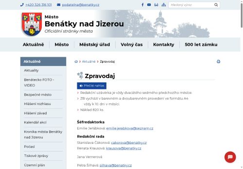 Zobrazit webové stránky Zpravodaj Benátecka