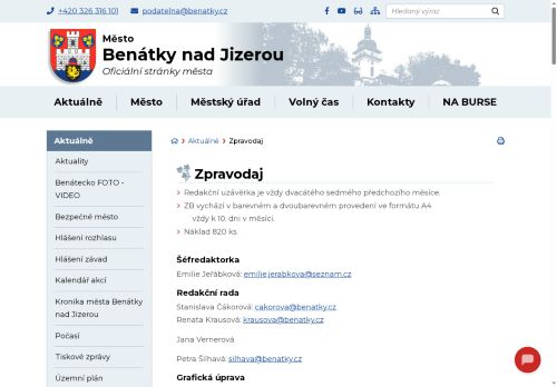 Zobrazit webové stránky Zpravodaj Benátecka