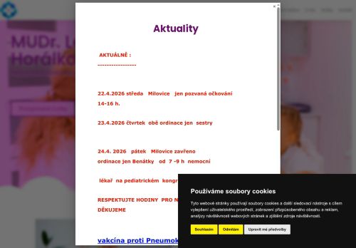 Zobrazit webové stránky Pediatrická ambulance Na zámku s.r.o. - MUDr. Lenka Horálková