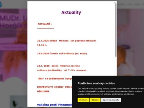 Pediatrická ambulance Na zámku s.r.o. - MUDr. Lenka Horálková
