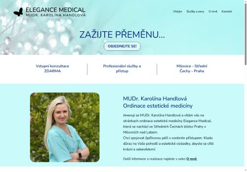 Zobrazit webové stránky Ordinace estetické medicíny ELEGANCE MEDICAL - MUDr. Karolína Handlová