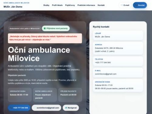 Oční ambulance - MUDr. Ján Deme