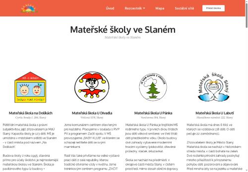 Webové stránky Mateřská škola Slaný, Hlaváčkovo náměstí 222, okres Kladno, Slaný