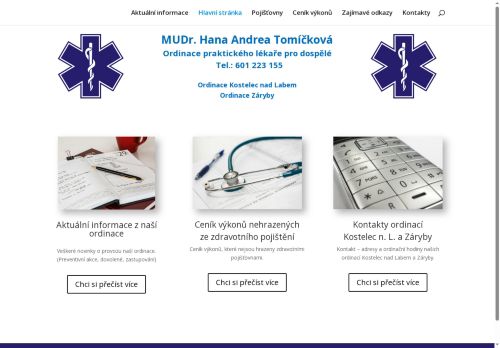 Zobrazit webové stránky Praktický lékař pro dospělé - MUDr. Hana Andrea Tomíčková