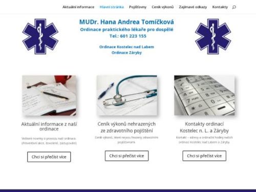 Praktický lékař pro dospělé - MUDr. Hana Andrea Tomíčková