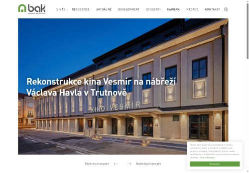 Webové stránky BAK stavební společnost, a.s., Praha