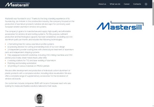Webové stránky Mastersill, s.r.o., Pamětice
