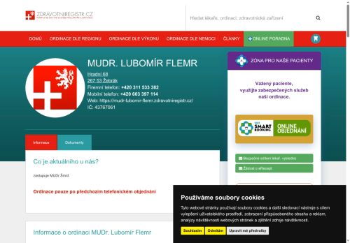 Zobrazit webové stránky Praktický lékař pro dospělé - MUDr. Lubomír Flemr