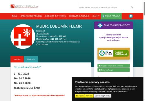 Zobrazit webové stránky Praktický lékař pro dospělé - MUDr. Lubomír Flemr