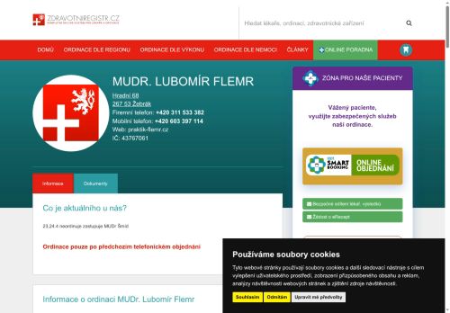 Zobrazit webové stránky Praktický lékař pro dospělé - MUDr. Lubomír Flemr