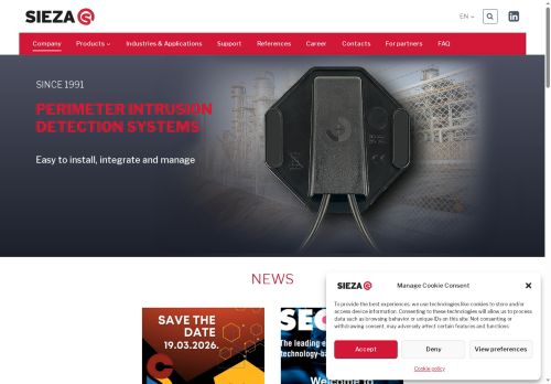 Webové stránky Sieza s.r.o., Kladno