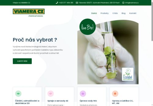 Webové stránky VIAMERA CZ s.r.o., Plzeň