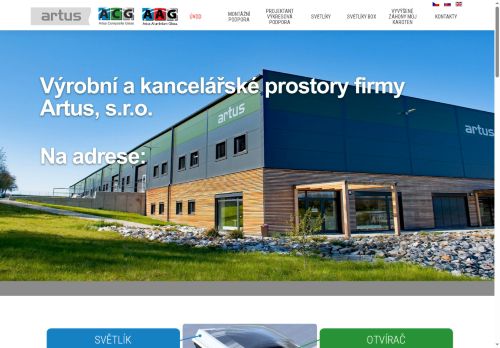 Webové stránky ARTUS, s.r.o., Benešov