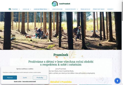 Webové stránky Lesní mateřská škola Pramínek, z. ú., Říčany