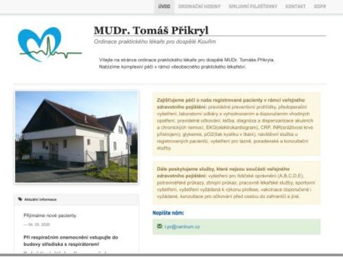 Praktický lékař pro dospělé - MUDr. Tomáš Přikryl