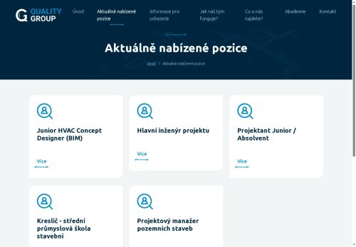Webové stránky Quality Group s.r.o., Rosice