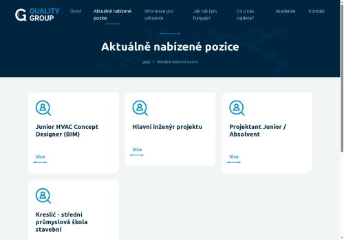 Webové stránky Quality Group s.r.o., Rosice