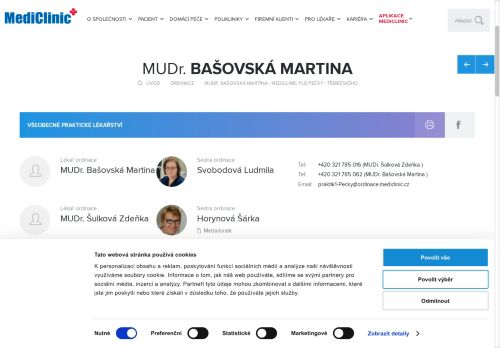 Zobrazit webové stránky Praktický lékař pro dospělé MediClinic - MUDr. Zdeňka Šulková