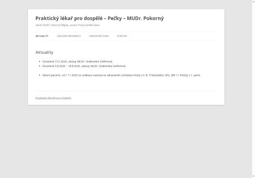 Zobrazit webové stránky Praktický lékař pro dospělé - MUDr. Štěpán Pokorný