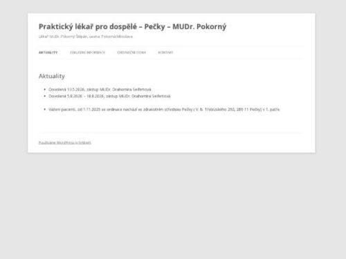 Praktický lékař pro dospělé - MUDr. Štěpán Pokorný