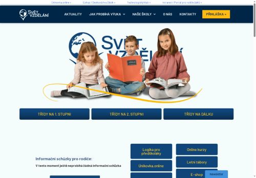 Webové stránky Základní škola Q - Svět vzdělání s.r.o., Prostějov