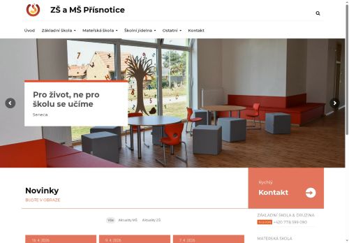 Webové stránky Základní škola a Mateřská škola Přísnotice, příspěvková organizace, okres Brno-venkov, Přísnotice