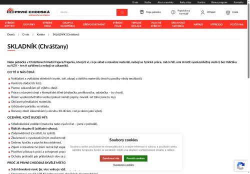 Webové stránky PRVNÍ CHODSKÁ s.r.o., Chrášťany
