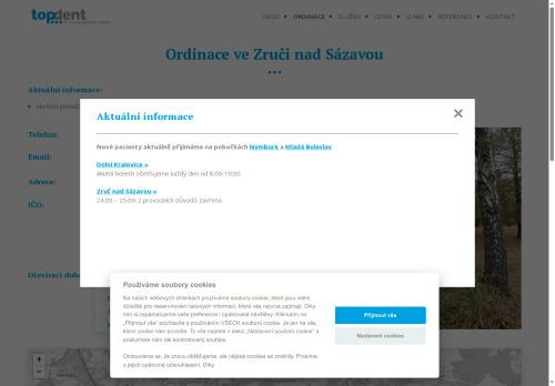 Zobrazit webové stránky TopDent - centrum stomatologické péče Zruč nad Sázavou